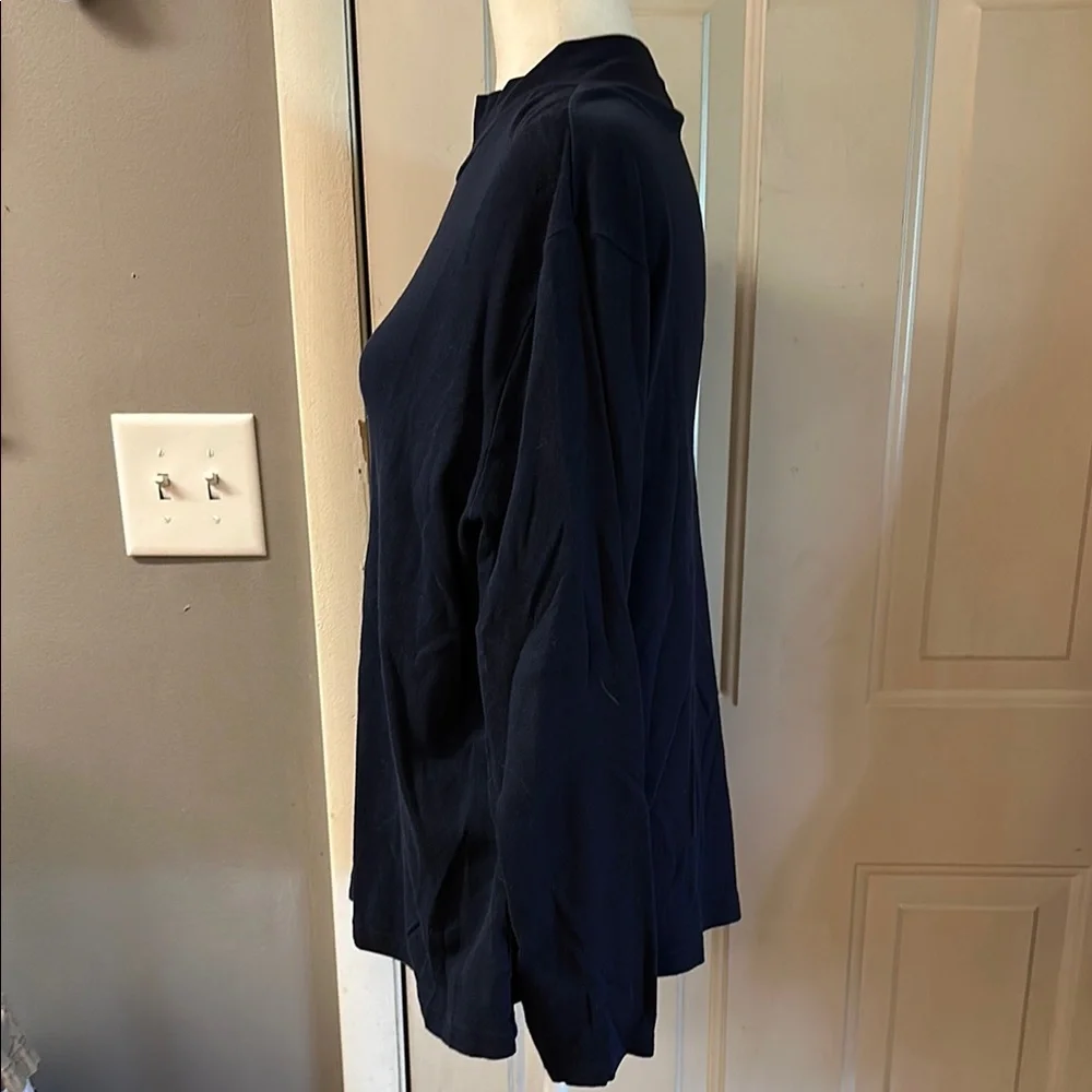 Croft & Barrow Blue Relaxed Long Sleeve Shirt - Picture 2 of 4
